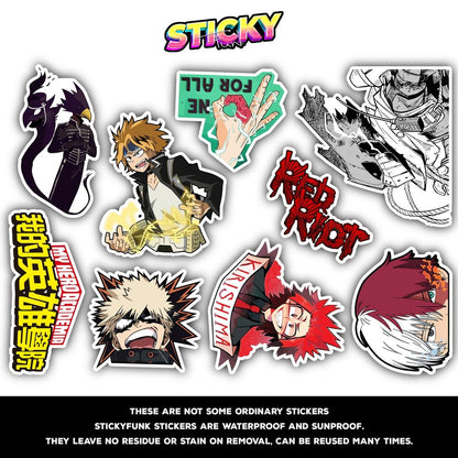 MY HERO ACADEMIA MINI STICKERS SHEET - stickyfunk premium stickers
