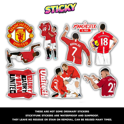MANCHESTER UNITED MINI STICKERS SHEET - stickyfunk premium stickers