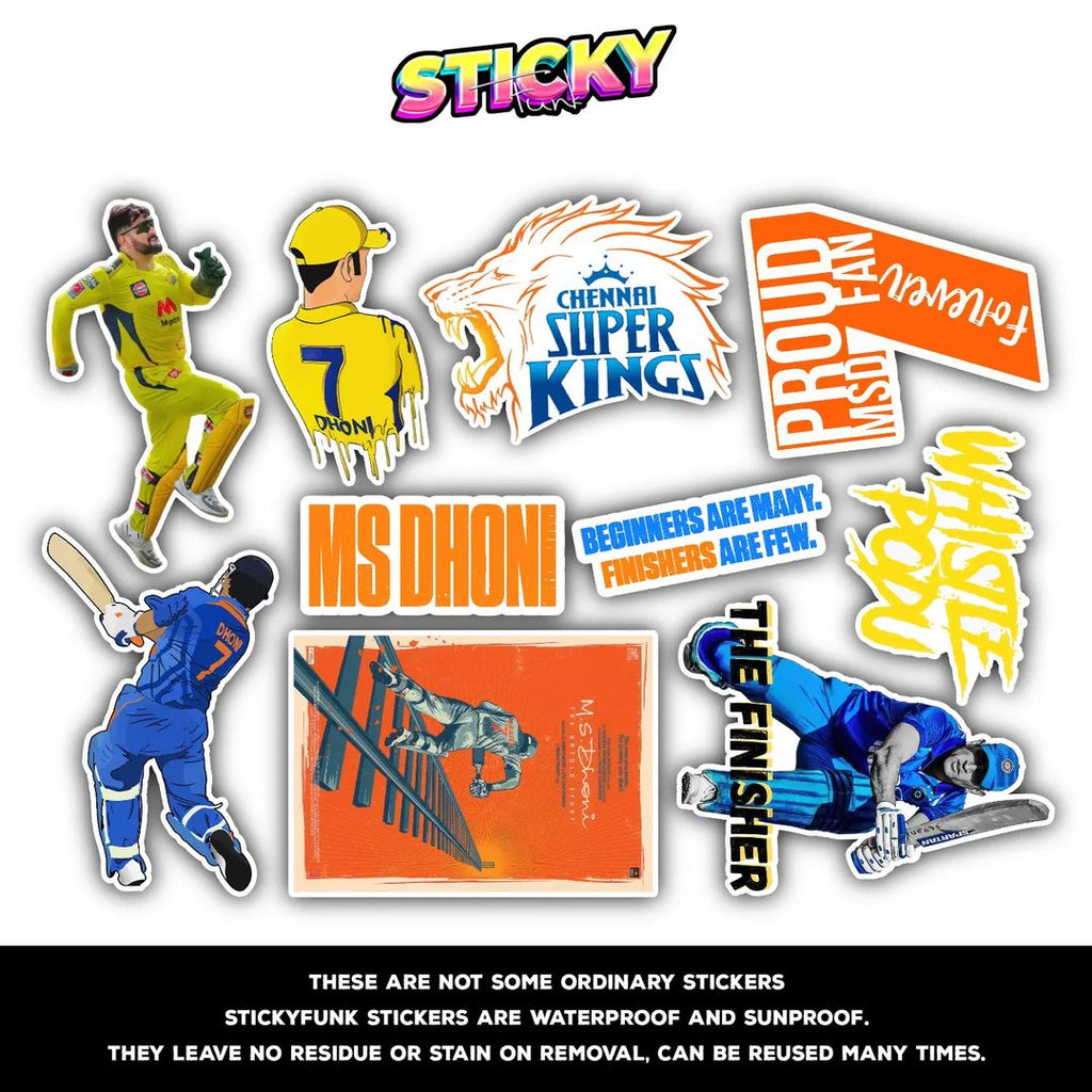 DHONI 07 MINI STICKERS SHEET - stickyfunk premium stickers