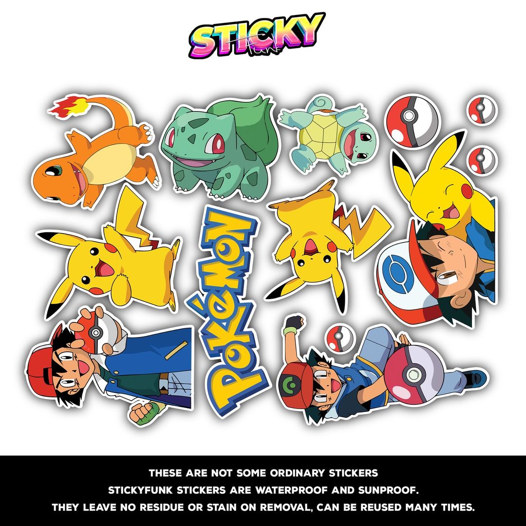 POKEMON MINI STICKERS SHEET - stickyfunk premium stickers