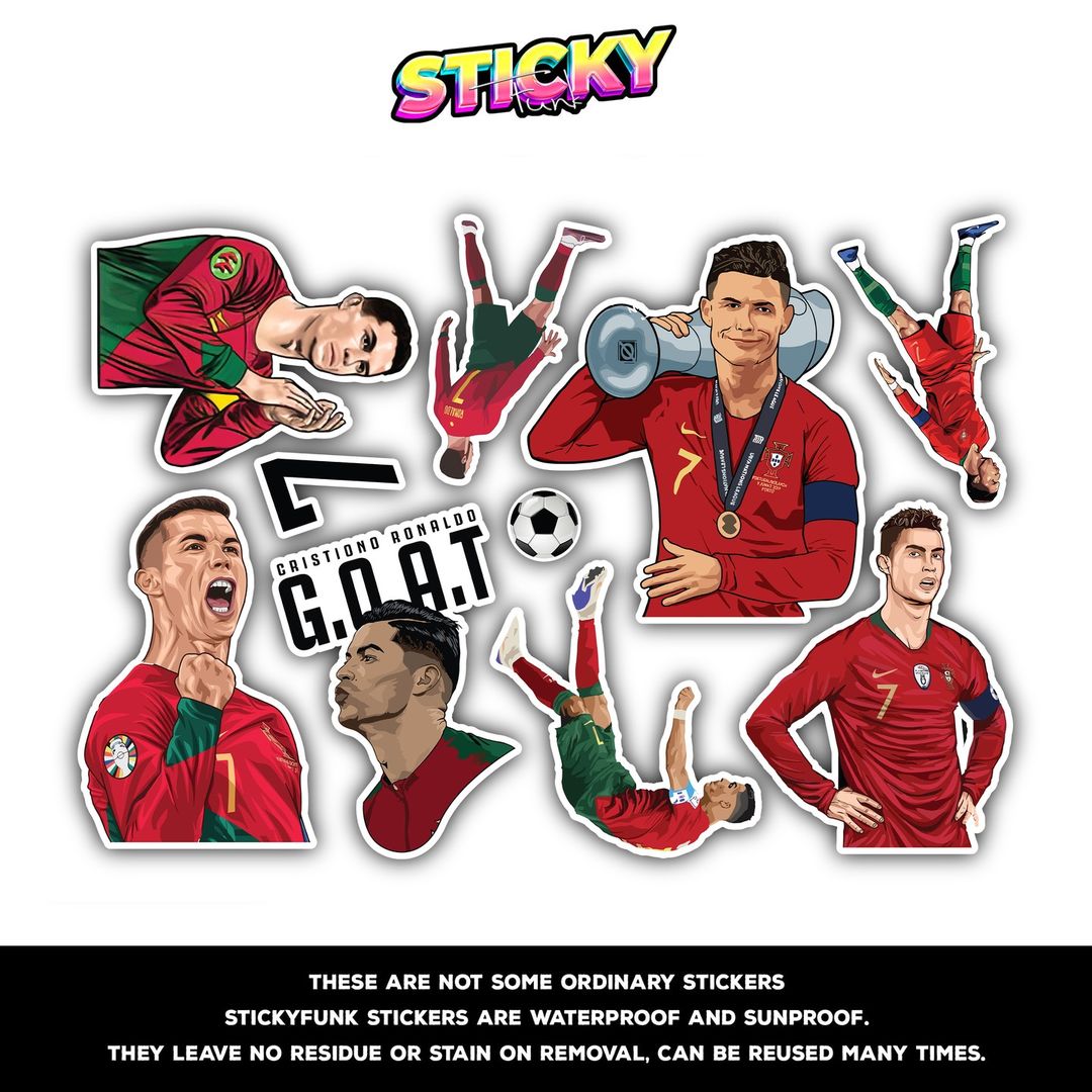 RONALDO - PORTUGAL MINI STICKERS SHEET - stickyfunk premium stickers