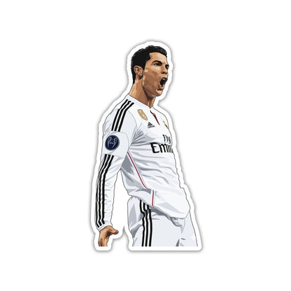 CRISTIANO RONALDO - WHITE GOLD ROAR STICKER