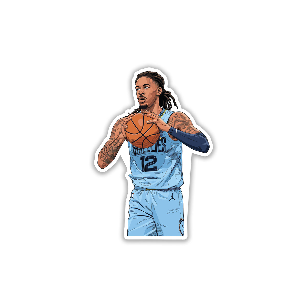 JA MORANT - GRIZZLY PLAYMAKER STICKER – STICKYFUNK PREMIUM STICKERS