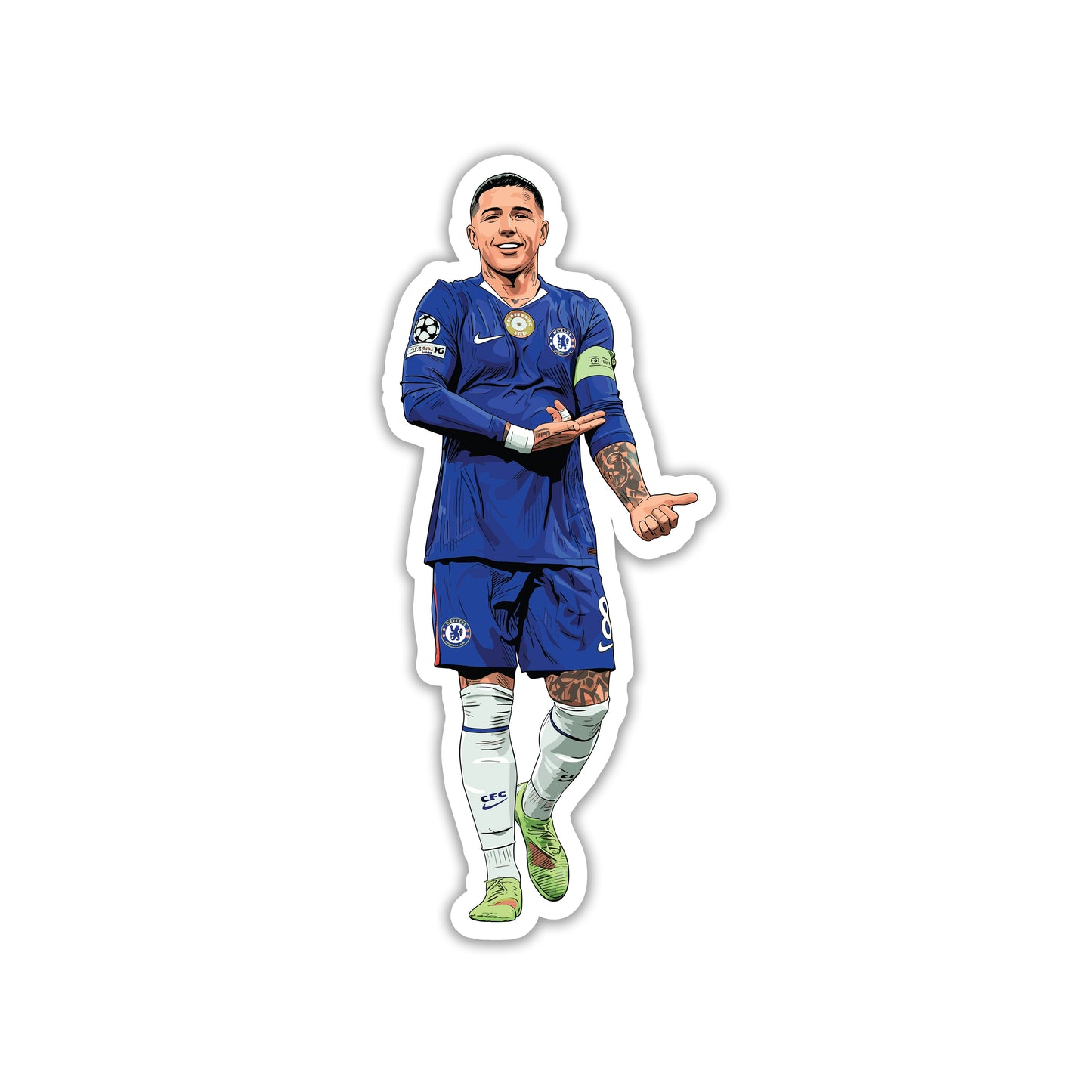 ENZO FERNANDEZ - BLUE PRIDE POSE STICKER
