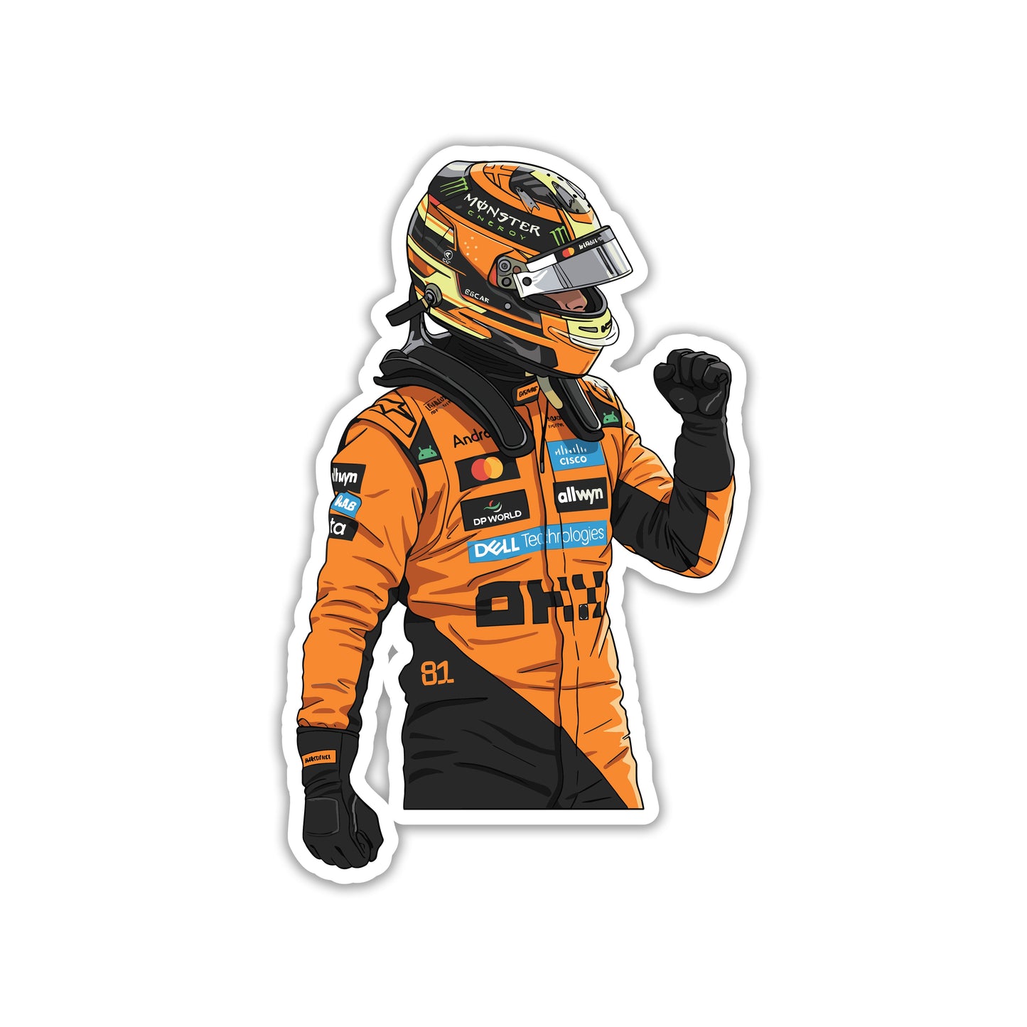 OSCAR PIASTRI - COOL CALM COLLECTED WIN STICKER