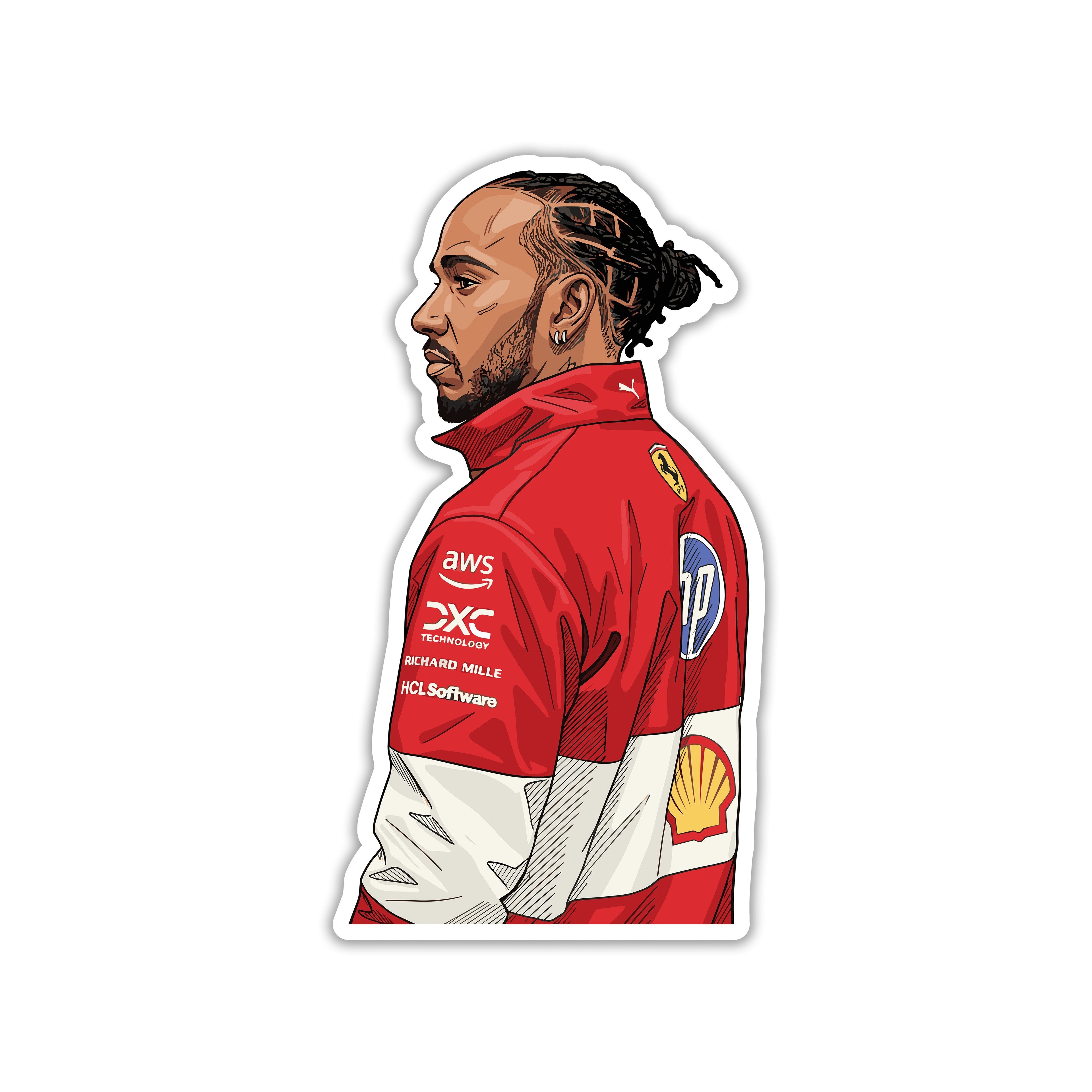LEWIS HAMILTON - NEW CHAPTER IN RED STICKER
