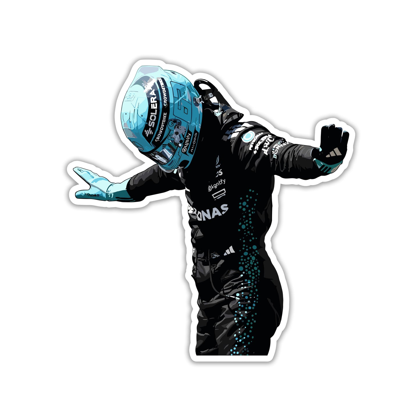 GEORGE RUSSELL - ARMS WIDE GLORY STICKER