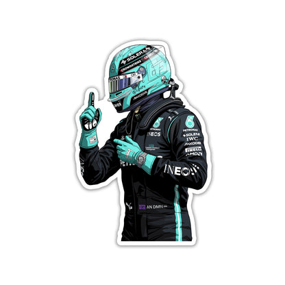 GEORGE RUSSELL - MERCEDES NUMBER 1 POINT STICKER