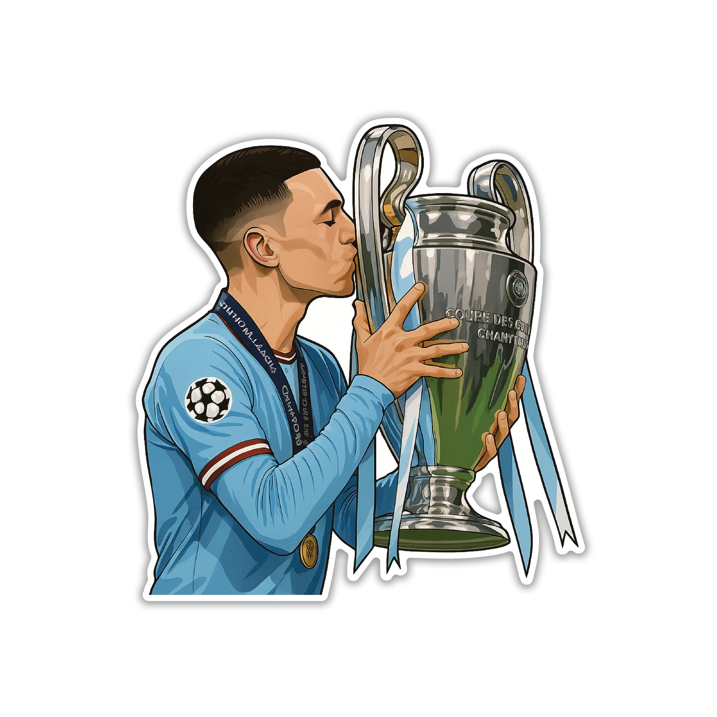 CHAMPIONS LEAGUE TROPHY KISS – PHIL FODEN STICKER