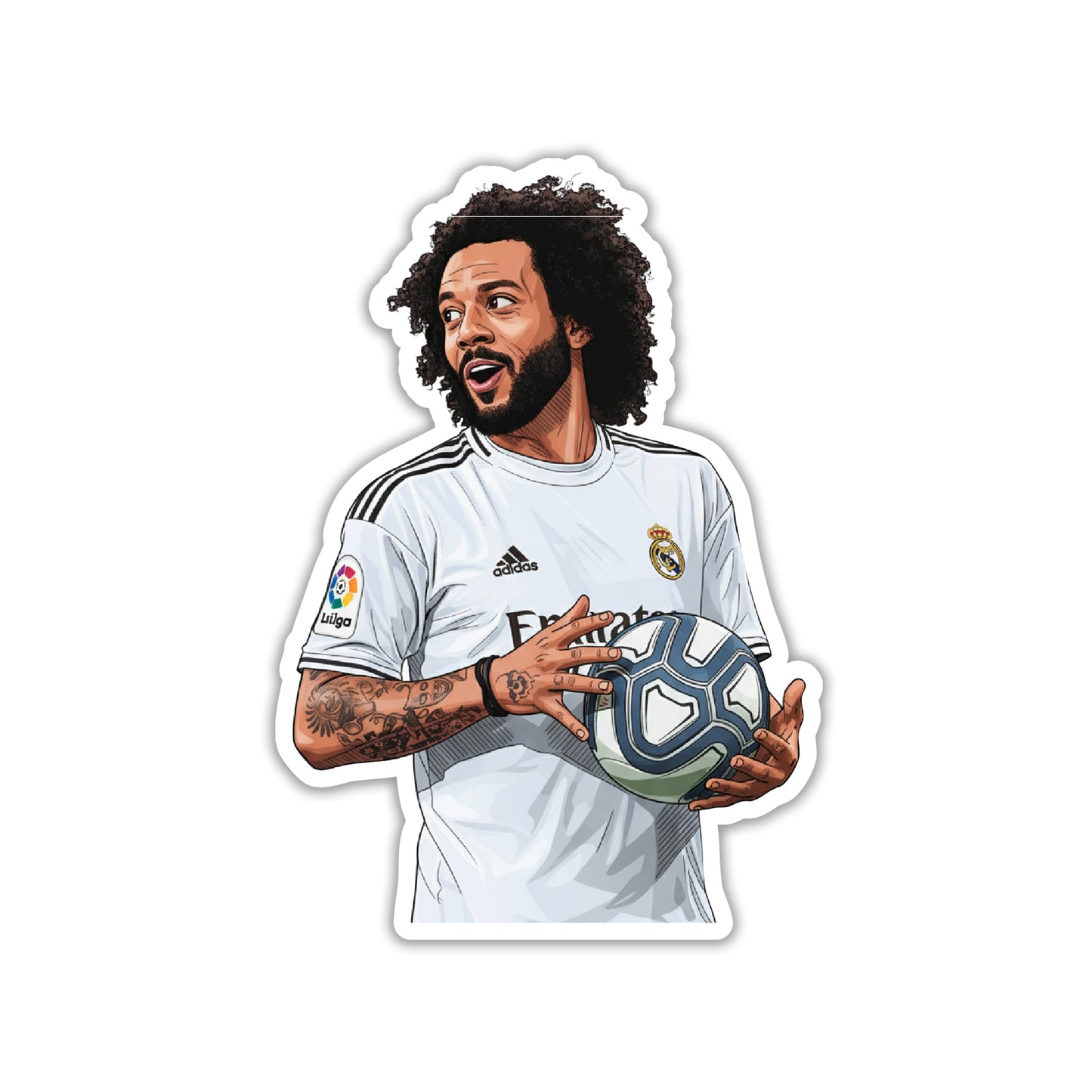 MARCELO - CURLY KING OF MADRID STICKER