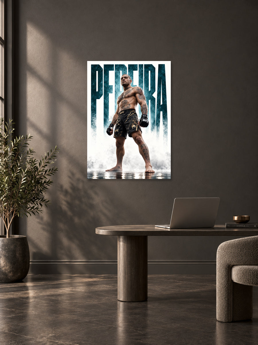 Alex Pereira UFC wall poster mockup