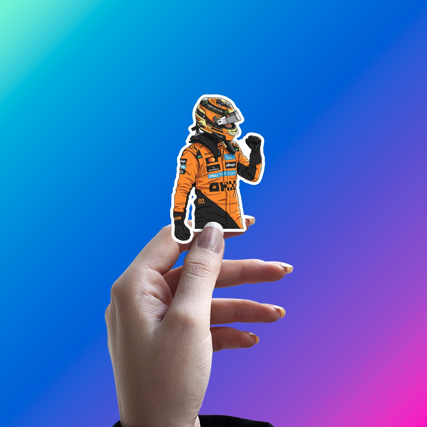 OSCAR PIASTRI - COOL CALM COLLECTED WIN STICKER