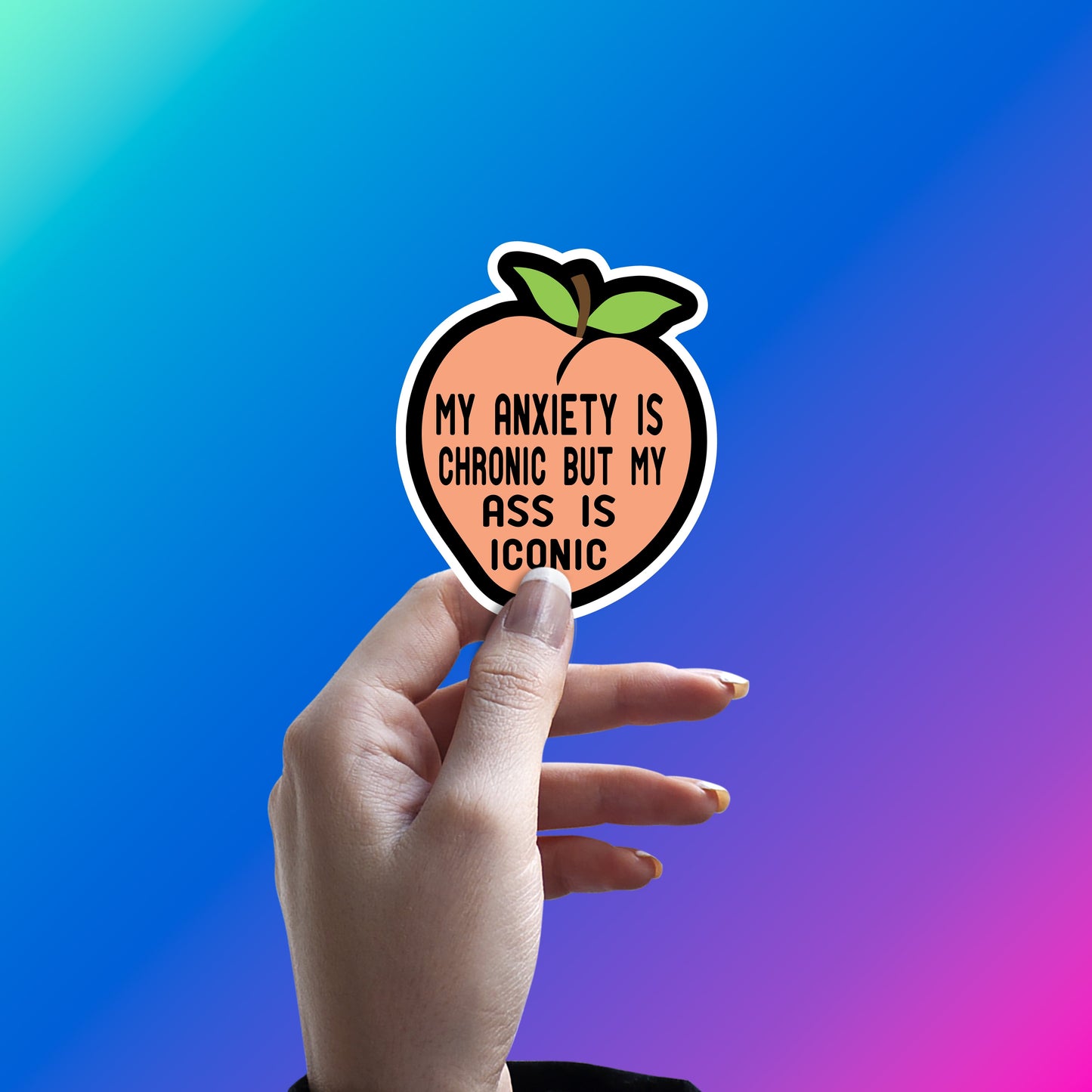 ANXIETY KA PEACH, PECHE ICONIC HAI STICKER