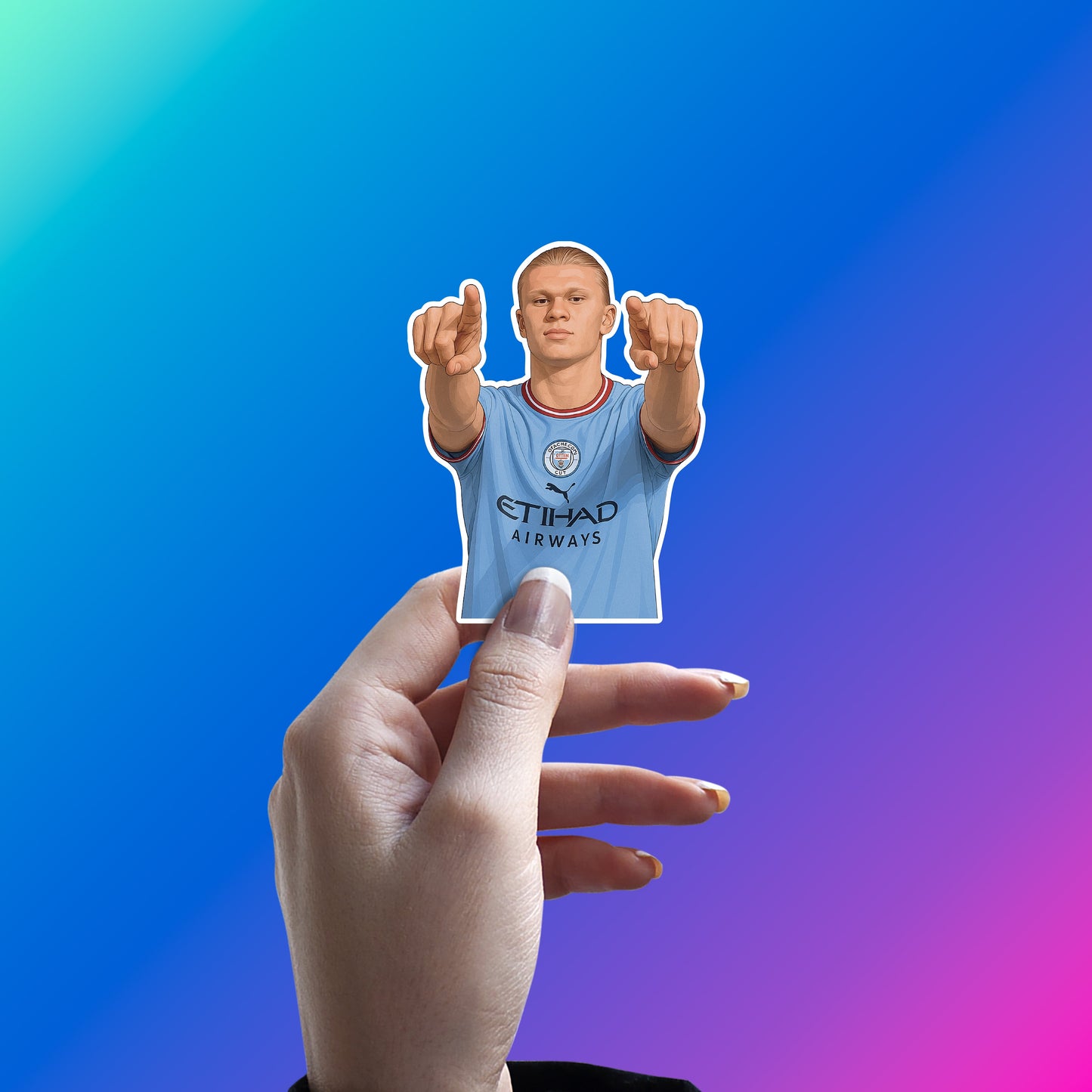 SKY BLUE CYBORG – ERLING HAALAND STICKER