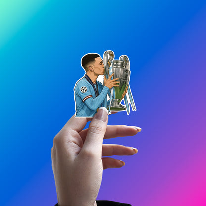 CHAMPIONS LEAGUE TROPHY KISS – PHIL FODEN STICKER