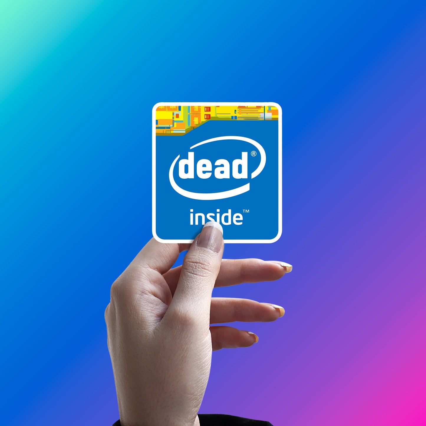 DEAD INSIDE, BHAI LIFE HAI THODI TECHIE STICKER