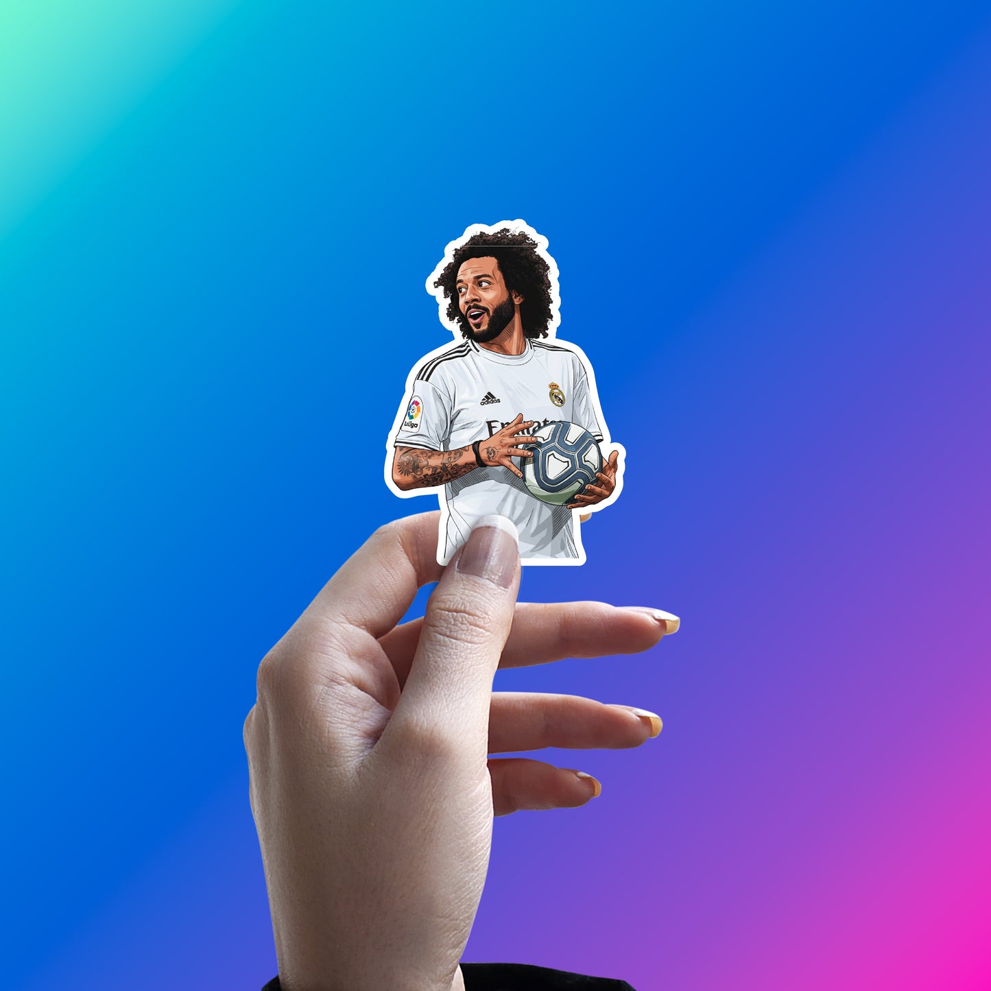 MARCELO - CURLY KING OF MADRID STICKER