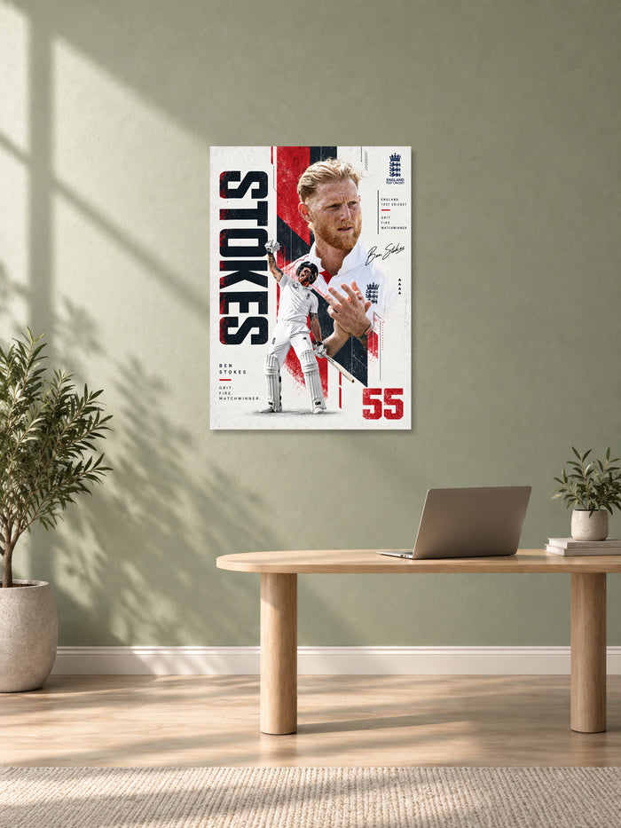 Ben Stokes Test Cricket Wall Poster – England