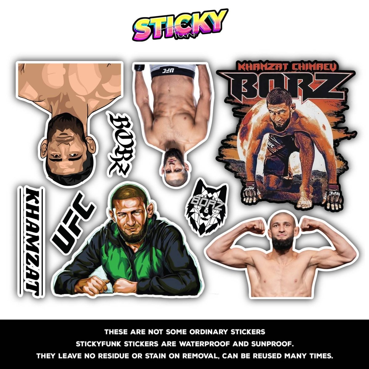 KHAMZAT CHIMAEV MINI STICKERS SHEET - stickyfunk premium stickers