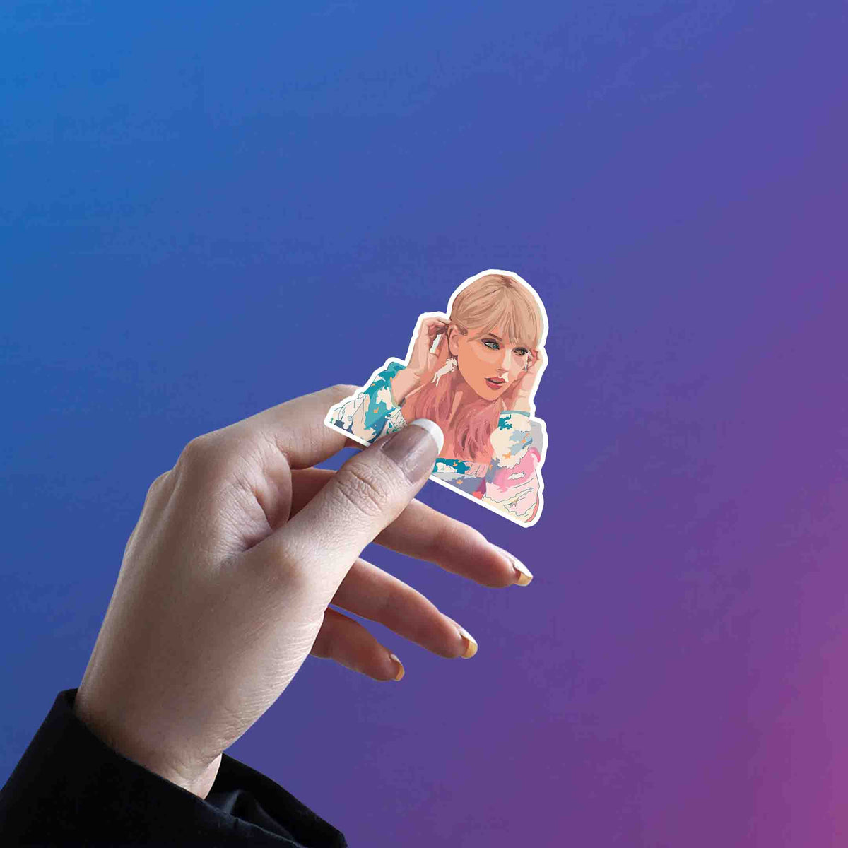 Pink Ends Cardigan Pose – Taylor Swift Sticker