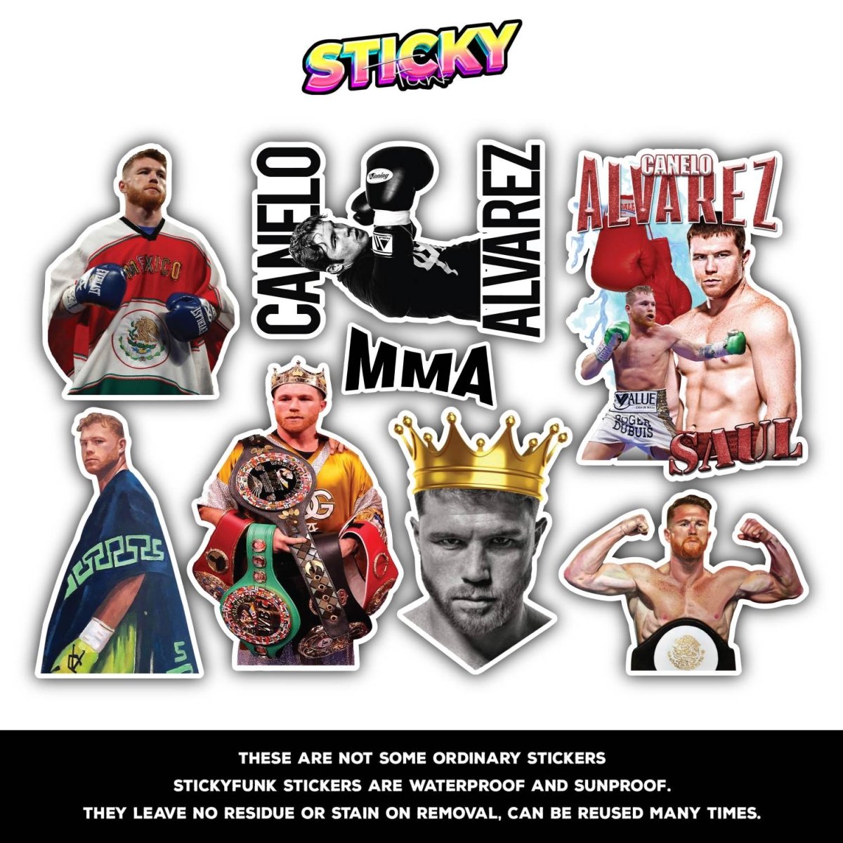 CANELO ÁLVAREZ MINI STICKERS SHEET - stickyfunk premium stickers