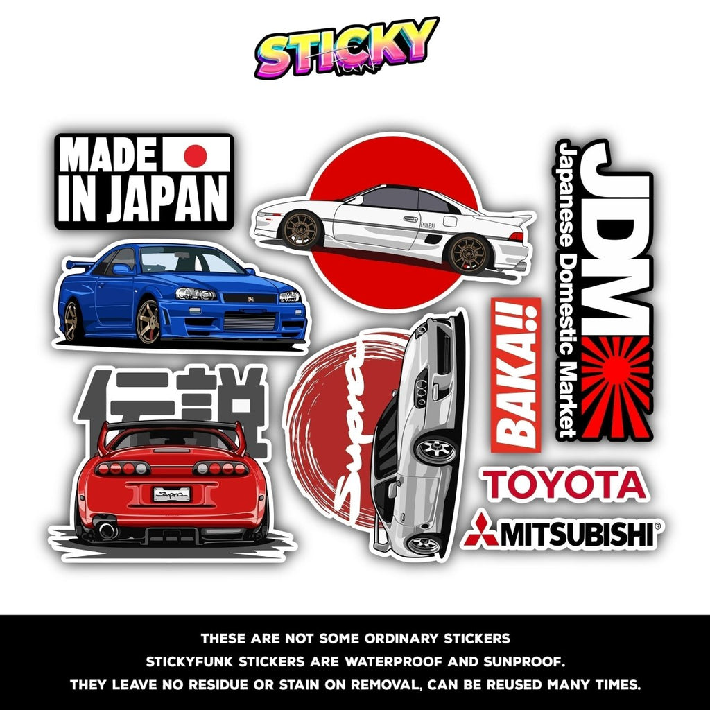 JDM MINI STICKERS SHEET - stickyfunk premium stickers