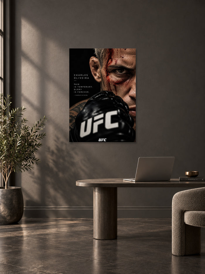 Charles Oliveira UFC Wall Poster – Pain Is Temporary