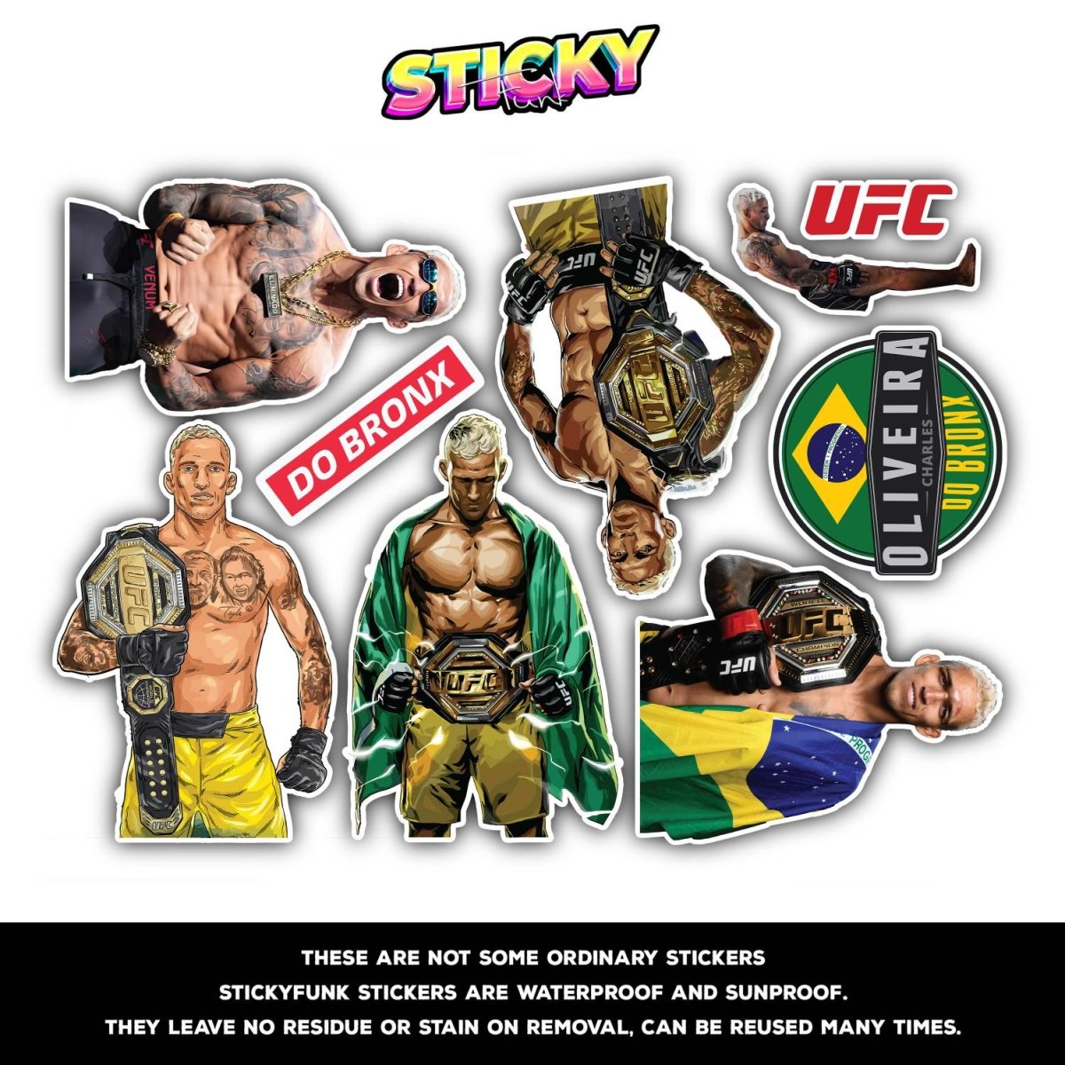 CHARLES OLIVEIRA MINI STICKERS SHEET - stickyfunk premium stickers