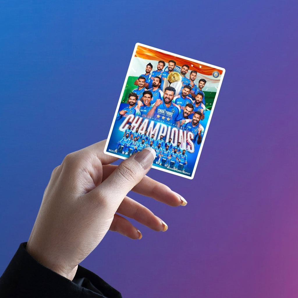 TEAM INDIA - WORLDCUP EDITION - CHAMPION STICKER - stickyfunk premium stickers