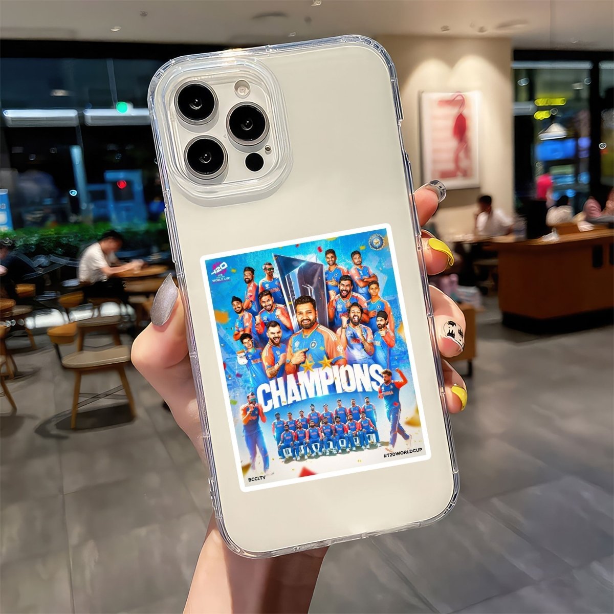 TEAM INDIA - CHAMPIONS THROPY - CHAMPION STICKER - stickyfunk premium stickers