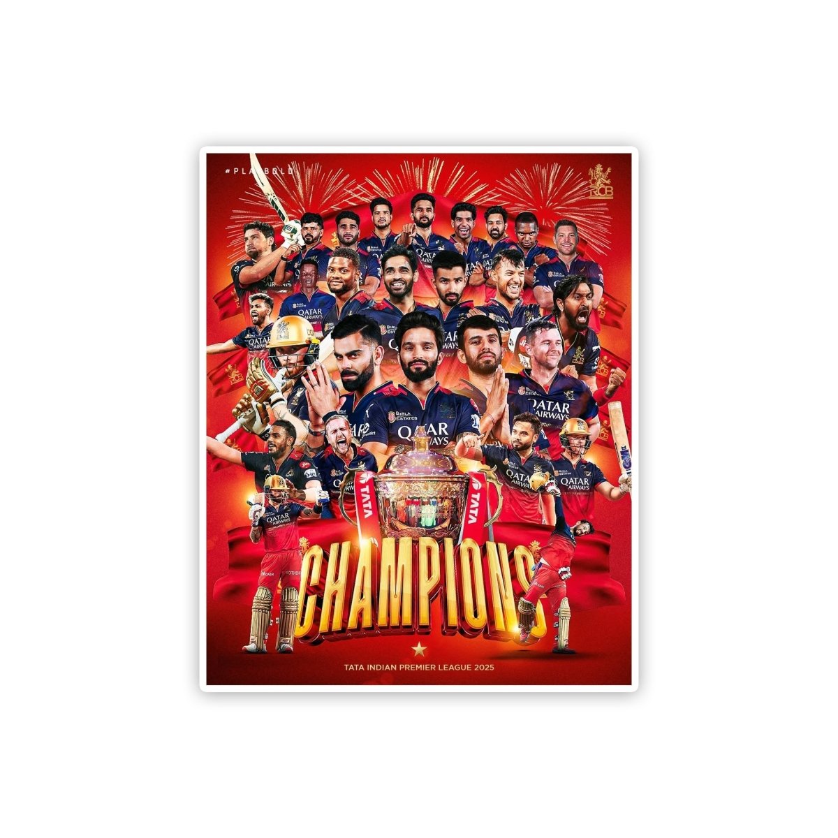 RCB TEAM - CHAMPION STICKER - stickyfunk premium stickers