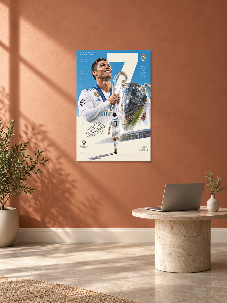 Cristiano Ronaldo wall poster 007 mockup by Stickyfunk