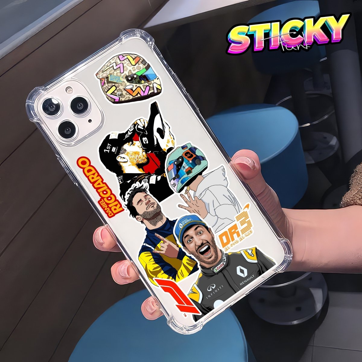 DANIEL RICCIARDO MINI STICKERS SHEET - stickyfunk premium stickers