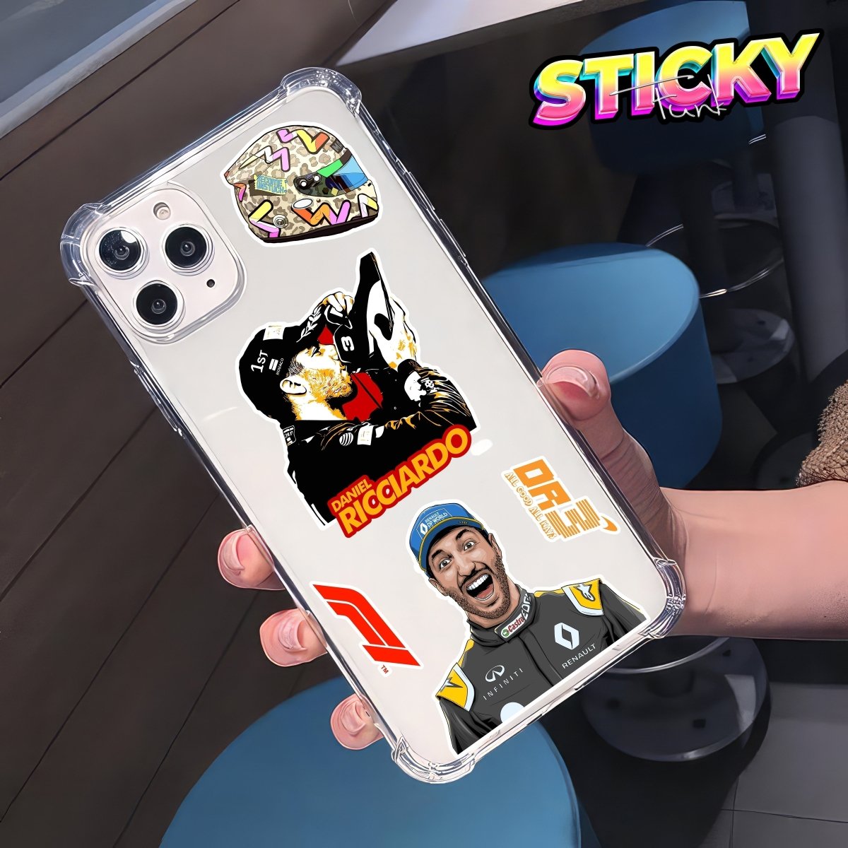 DANIEL RICCIARDO MINI STICKERS SHEET - stickyfunk premium stickers