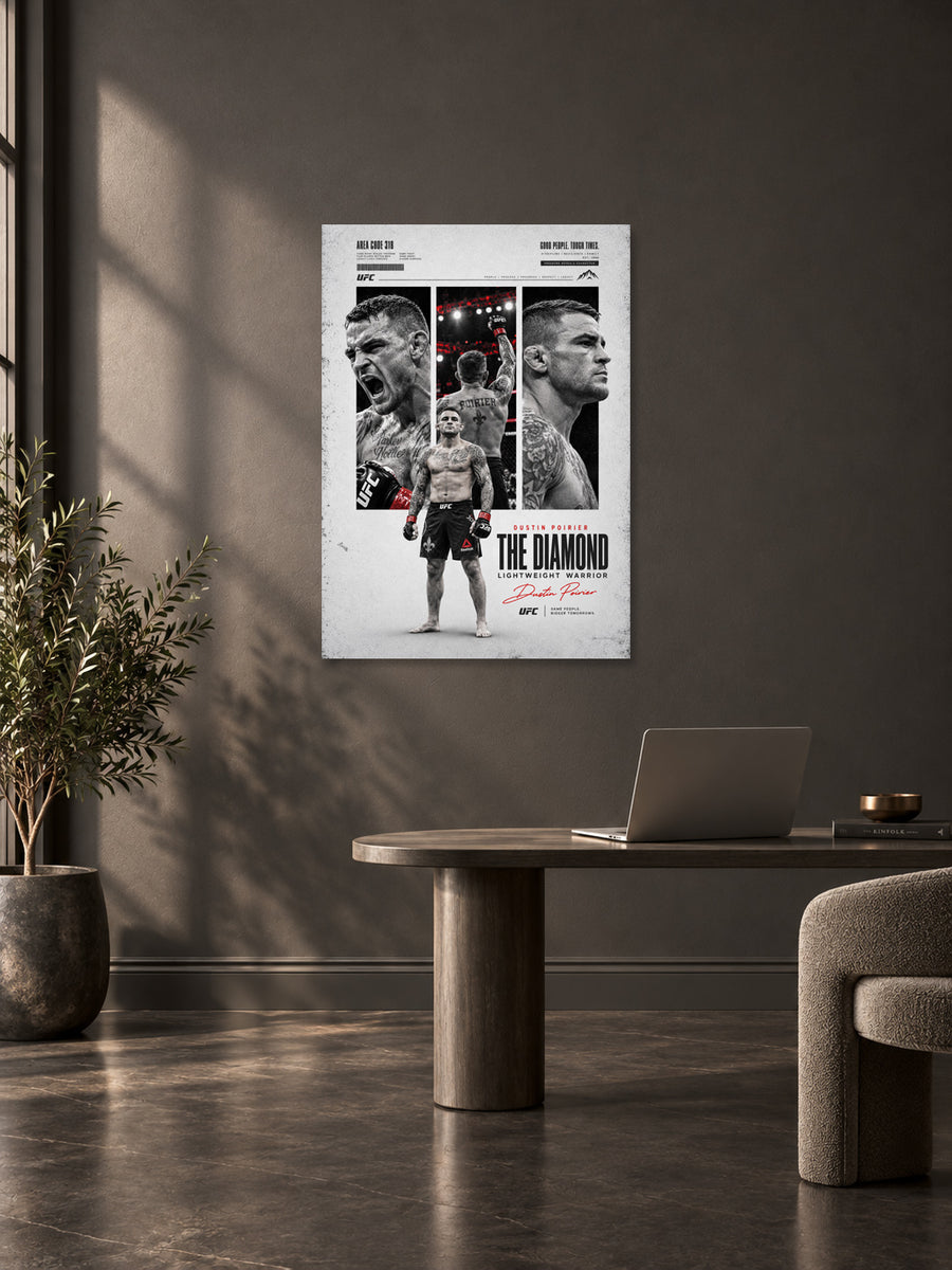 Dustin Poirier UFC wall poster mockup