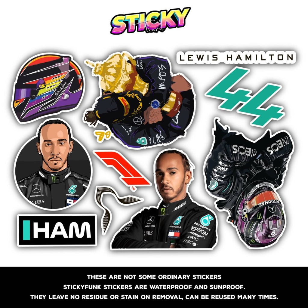 LEWIS HAMILTON MINI STICKERS SHEET - stickyfunk premium stickers
