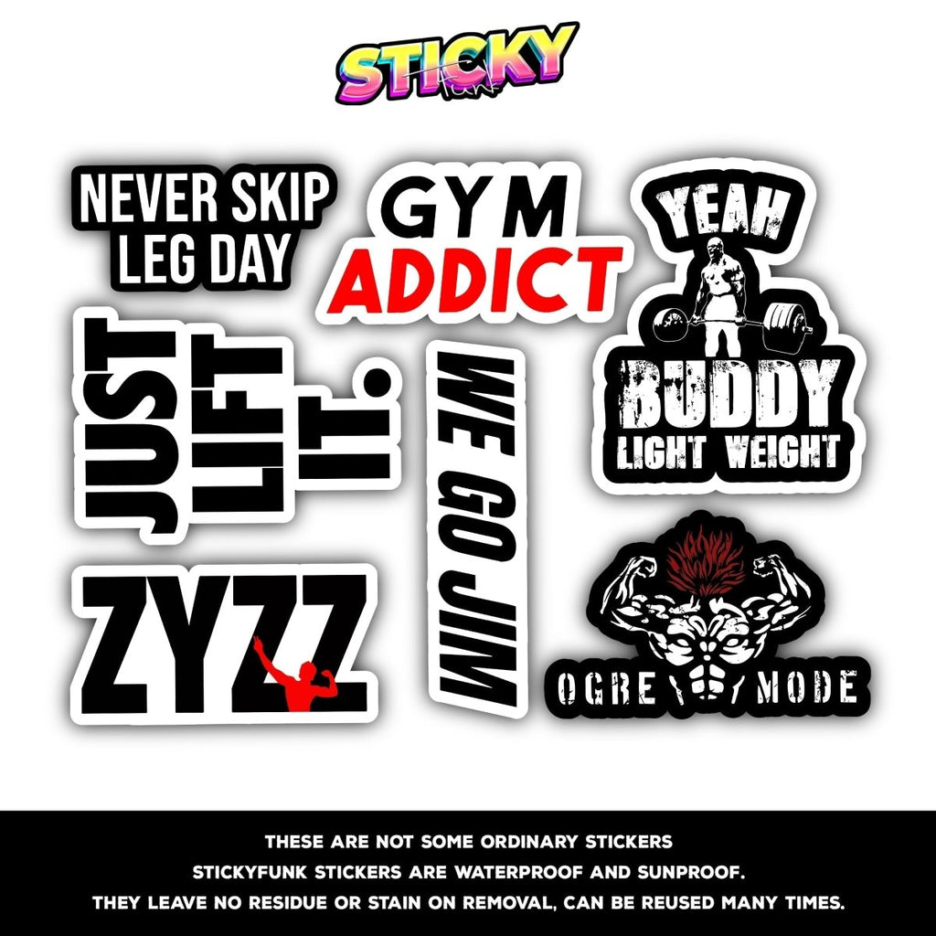 GYM MINI STICKERS SHEET - stickyfunk premium stickers