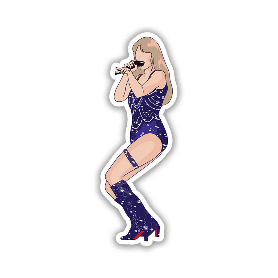 Midnight Sparkle Mic Pose – Taylor Swift Sticker