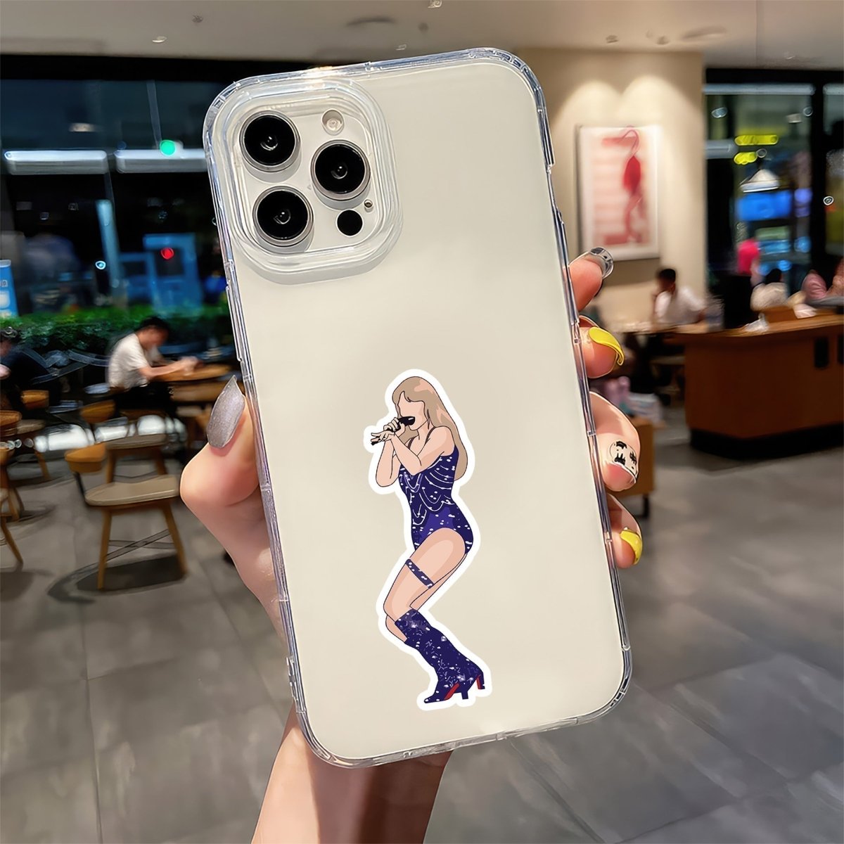 Midnight Sparkle Mic Pose – Taylor Swift Sticker