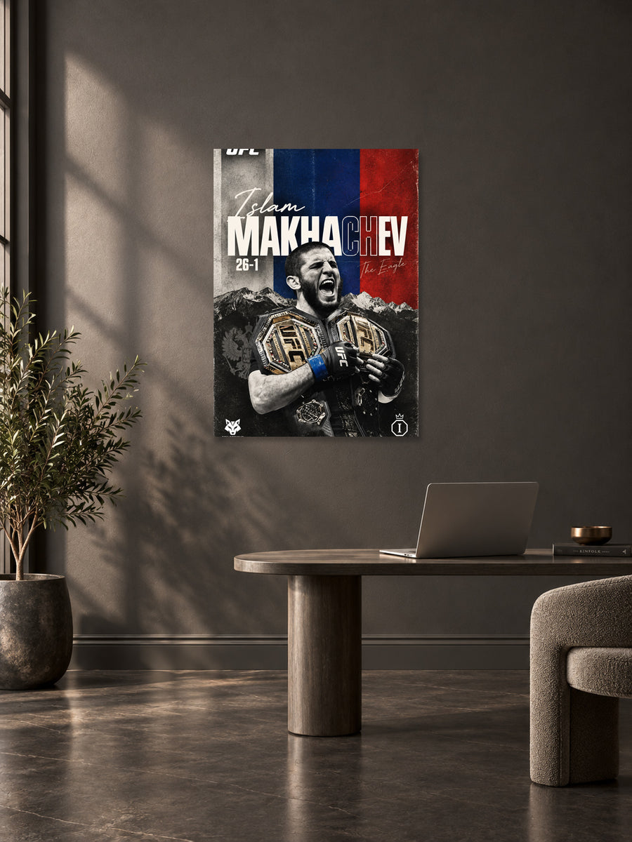Islam Makhachev UFC wall poster mockup