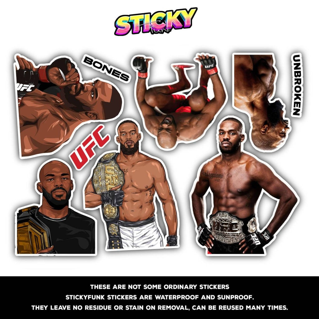 JON JONES MINI STICKERS SHEET - stickyfunk premium stickers