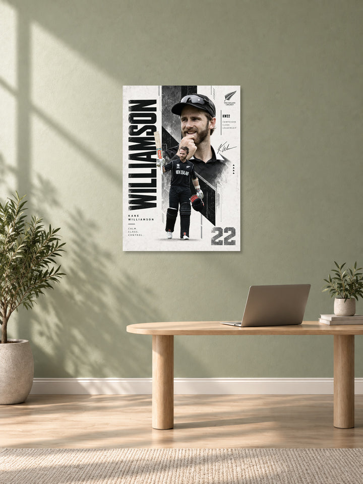 Kane Williamson Cricket Wall Poster – Calm Under Pressure