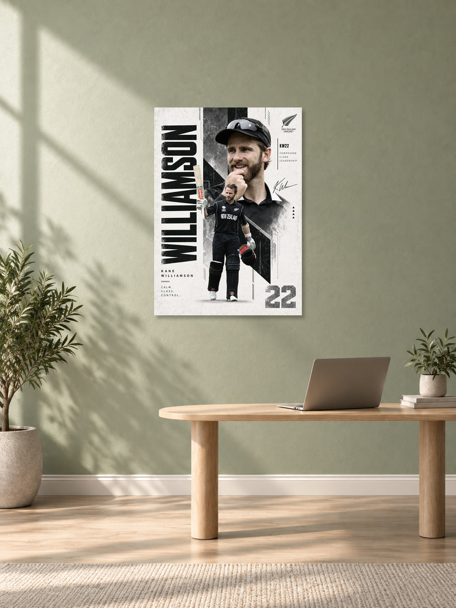 Kane Williamson cricket wall poster mockup