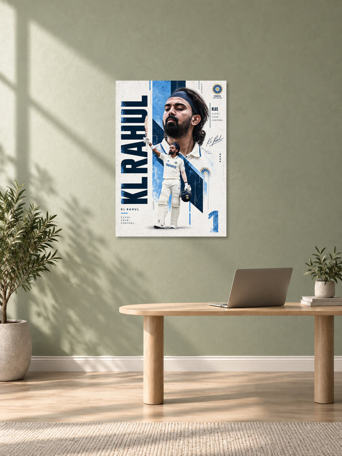 KL Rahul Test Cricket Wall Poster – Class Calm Control