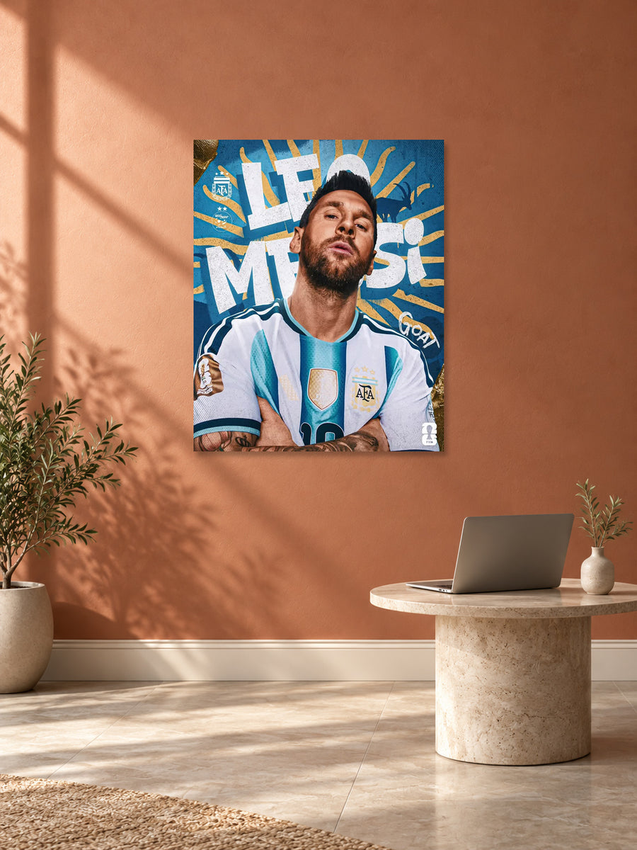 Lionel Messi wall poster 011 mockup by Stickyfunk