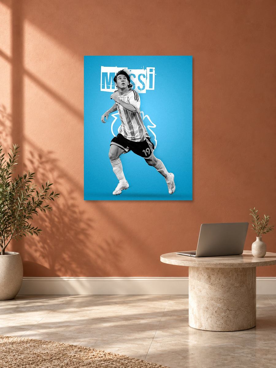 Lionel Messi wall poster 018 mockup by Stickyfunk