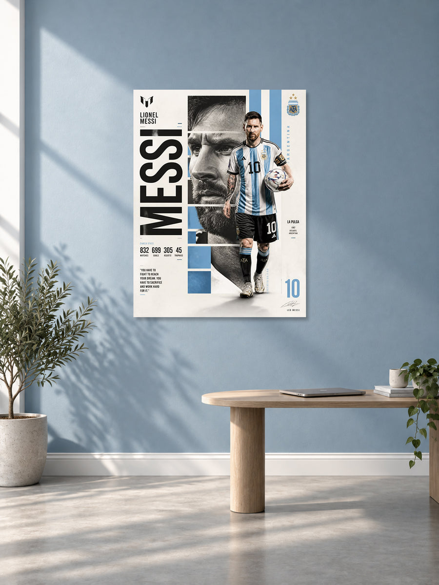 Lionel Messi wall poster 024 mockup by Stickyfunk