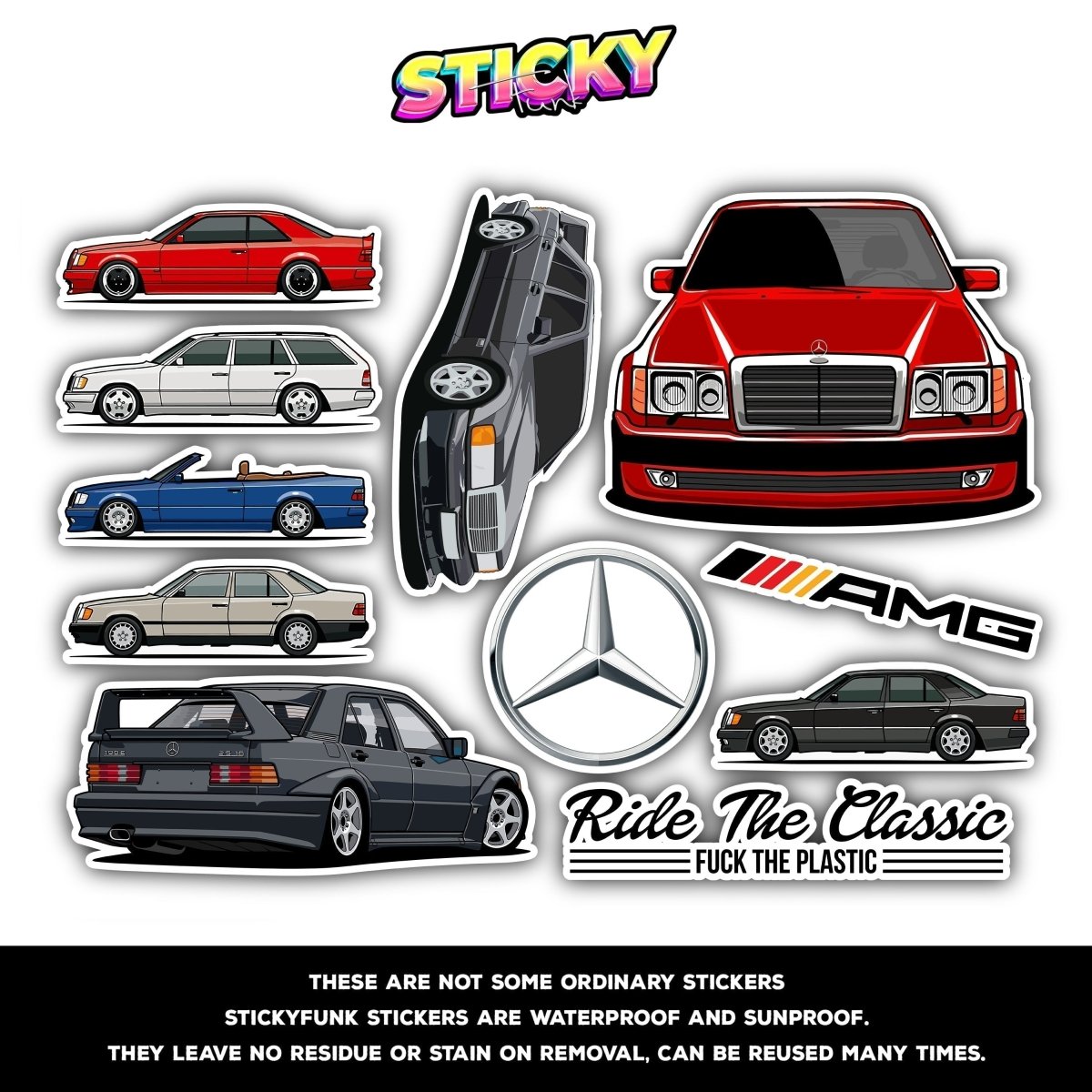 MERCEDES MINI STICKERS SHEET - stickyfunk premium stickers