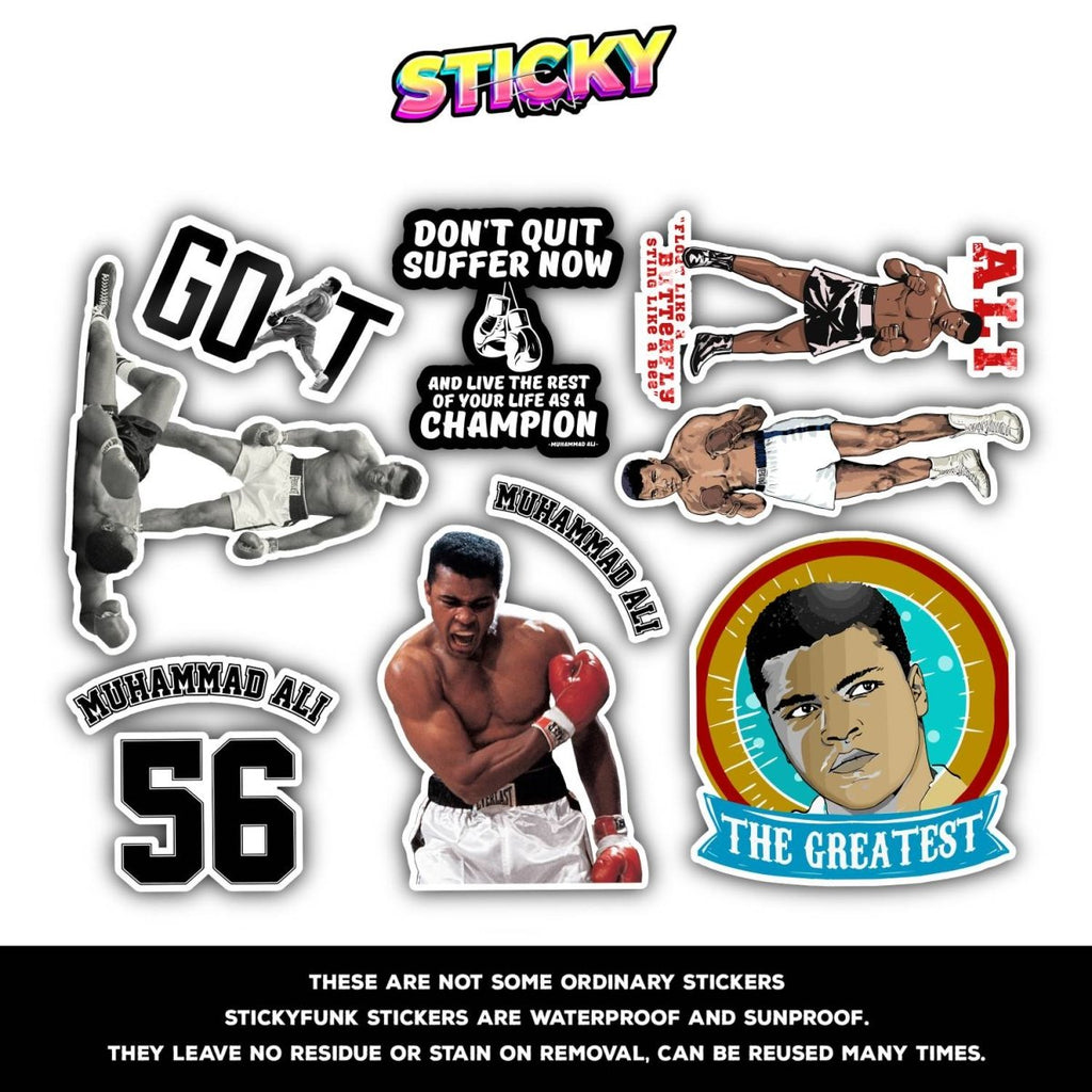 MUHAMMAD ALI MINI STICKERS SHEET - stickyfunk premium stickers