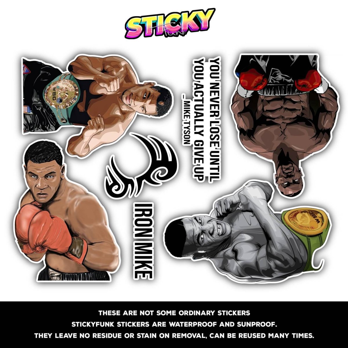 MIKE TYSON MINI STICKERS SHEET - stickyfunk premium stickers